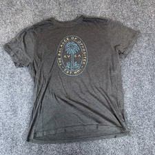RVCA Vintage Dye The Balance Of Opposites T-Shirt Mens L Gray Palm Seal Slim Fit picture