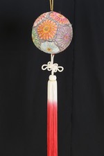 Antique Japanese Yanagawa Sagemon Temari Ball Silk Ornament Showa Hinamatsuri picture