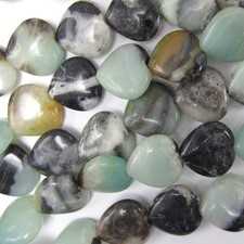 16mm multicolor amazonite heart beads 16