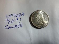 1964 Canada $1 Dollar Confederation Conferences Silver Lot # 228 A with dot picture