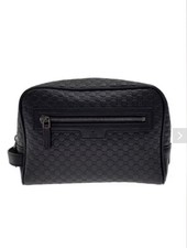 Gucci Men’s Black Micro GG Monogram Zip Pouch with Handle picture