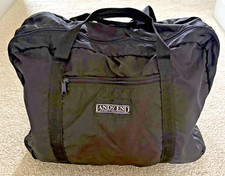 Vintage Land's End Direct Merchant Black Water Resistant Travel Duffle Bag picture