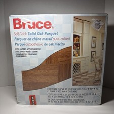 VINTAGE Bruce AHS-101S Solid Oak Parquet Chestnut Dura Luster 7/16 X 12 X 12 picture