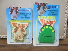 Vintage Gremlins GIZMO Pencil Sharpener & Eraser 1984 Unused picture