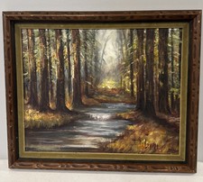 Oil Painting Of A Forest Stream On Canvas By David Levine picture