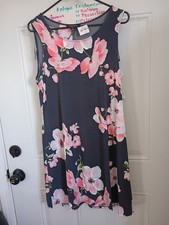 Perceptions Petite Floral Knee Dress Sleeveless 14P picture
