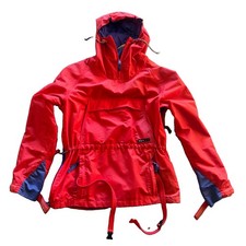 Men's M Vtg 1970's Black Ice Red Pullover Ski Jacket Packable Hooded Shell Parka picture