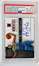 2012 Panini Momentum #40 Anthony Davis RC Momentous Auto Red /10 PSA 8 Auto 10 picture