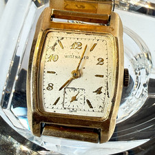 Vintage 1940s Swiss Wittnauer 10K GF Gold Mens Tank Watch FOR PARTS / REPAIR picture