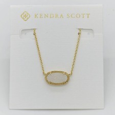Kendra Scott Elisa Gold Plated Pendant Necklace In Iridescent White Drusy picture