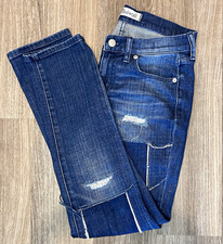 Madewell Women's Slim Fit Distressed Blue  Cotton Denim Jeans Grannycore Hipster picture