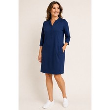NWT Chico's Zenergy Neema Knit Inset Dress 2 US 12 Navy UPF 50+ Pockets picture