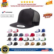 Yupoong 6006 YP Classics 5-Panel Trucker Hat Mesh Back Snapback Flat Bill Cap picture