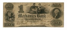 1852 $1 The Mechanics Bank - Georgetown, D.C. Note picture