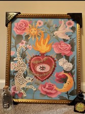 Sapna Shah Art VIRAL New Sacred Heart with Evil Eye, Floral, Folk, Celestial  picture