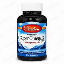 Carlson Super Omega-3 Gems 600mg Omega-3 Wild Caught Fish Oil 250 Soft Gels picture