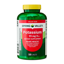 Spring Valley Potassium Caplets Dietary Supplement Value Size, 99 mg, 500 Count picture