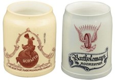 Antique Pre-Prohibition Beer Mugs Schlitz & Bartholomay Rochester Stoneware Ad.  picture