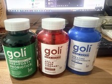 3 Bottles Goli Zero Sugar Best Seller Trio Set Gummies, 60 Counts Per Bottle picture