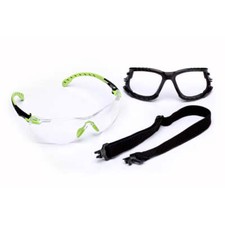 3M Solus 1000 Series Safety Glasses S1201SGAF-KT Clean Lens Green Black Strap picture