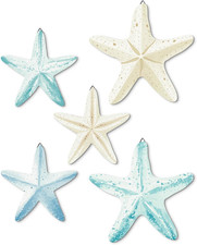 Putuo Decor Coastal Nautical Starfish MDF Wall Art Set of 5 Beach Wall Decor Coa picture