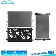 Aluminum Radiator Condenser & Cooling Fan Kit For 2007 08-2010 Chrysler Sebring picture