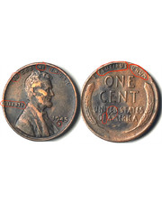 RARE 1945-S Wheat Penny Errors - Die Gouge, Doubled Die Reverse DDR, Doubling picture