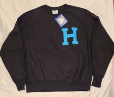 Champion Harvard Crimson Reverse Weave Black Sweatshirt Large Alternate Blue picture