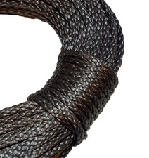 7/64 Inch 100 ft Hank Coated Dyneema Fiber 1400 lb Tensile Strength Black picture