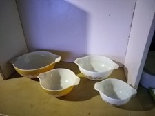 Vintage Pyrex Butterfly Gold Nesting Mixing Bowls Set 401-404 Vtg. picture