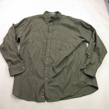 Pendleton Sir Pendleton Men's XL Long 100% Virgin Wool Button Down Shirt Green picture