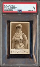 E180 Heisel's Gum Actresses Lillian Russell (PSA 5 EX) Blank Back, Pop 1 picture