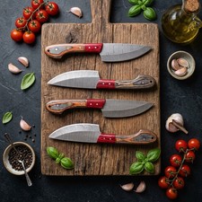4Pcs Handmade Damascus Steel Grill, BBQ Kitchen Knife Set Chef Steak Knives Gift picture
