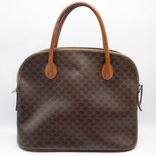 CELINE Hand Bag PVC Leather Macadam Brown Auth from JAPAN picture