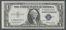 1935E $1 (LOW 3-digit Serial #178) Beautiful Crisp AU+ Silver Certificate picture