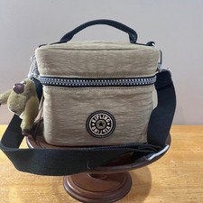 Vtg Kipling Most Beautiful Case Stone Tan Nylon Crossbody Vanity Bag 2161WT NEW picture
