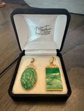 Antique green jade pendants from Spencer Opal Mines picture