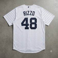 Anthony Rizzo #48 New York White Pinstripe Home Baseball Jersey Brand New picture