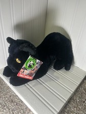 Vtg 1987 WWF World Wildlife Fund Black Panther Plush Stuffed Animal Tag Tatiana picture