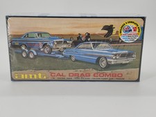 AMT 1223 Cal Drag Combo Ford Galaxie Falcon Trailer 1/25 3 Model Kits Sealed NOS picture
