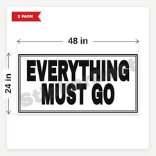 Everything Must Go BR1 2 Pack 24x48 Vinyl Banners With Grommets picture