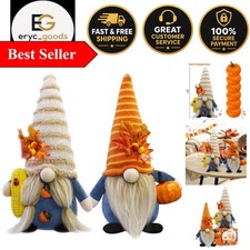 Festive Autumn Gnomes - 2 Count Handmade Thanksgiving Decor with Pumpkin Love picture
