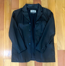 Vintage Pelle Studio Men’s Black Leather Blazer Jacket 2XL Lined Button Notch picture