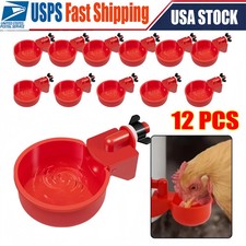 12 PCS Chicken Automatic Watering Cups Poultry Drinker Waterer Duck Quail Hen picture