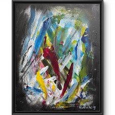 Rutenberg Original 11x14 Abstract Colorful Abstract Expressionist Painting 582 picture
