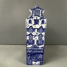 Vintage Delft's Canal House Hand Painted Holland Blue Ceramic Tuitgevel 1630 picture