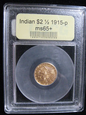 1915 INDIAN HEAD GOLD COIN $2.50 CERTIFIED AUTHENTIC HIGH GRADE UNCIRCULATED picture
