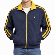 Vintage Polo Sport Jacket Mens 90s Full Zip Striped Ralph Lauren Warm Up - M picture