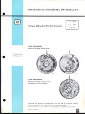 Ebauches SA 2550 2551 Watch Tech Info 1963 picture