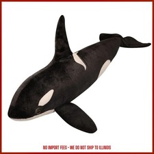 50CM Lifelike Orcinus Orca Black Whale Plush Toys Big Fish Cloth Doll Shark  picture